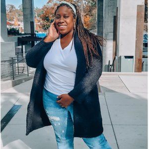 Puttin In Werk Cardigan - Plus Size in Black